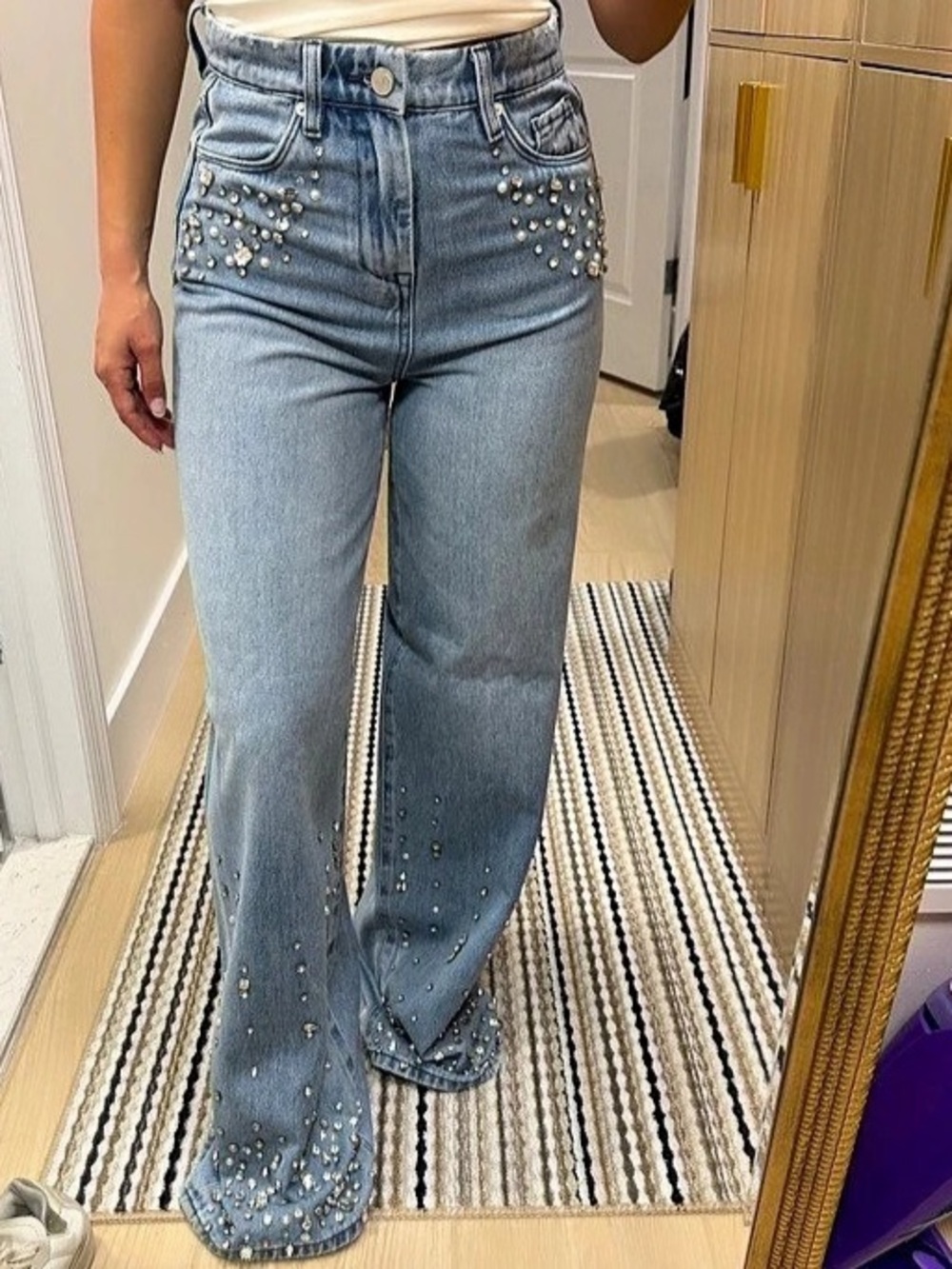 [BLANKNYC] The Franklin [ ] Embellished Flare Jeans in Blue Size 25 Like New